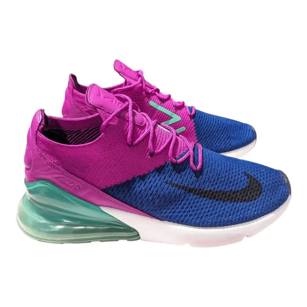 NIKE Air Max 270 Flyknit 'Fuchsia Flash' Running Shoes Size 12